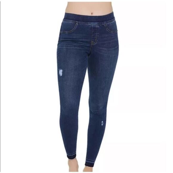 Spanx distressed raw hem skinny legging jeans sz small - Picture 1 of 6